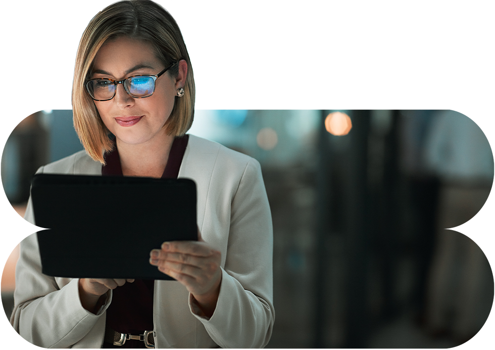 Woman using a tablet