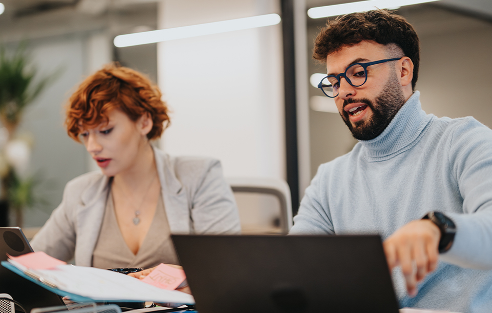 Two colleagues working together Two colleagues working together