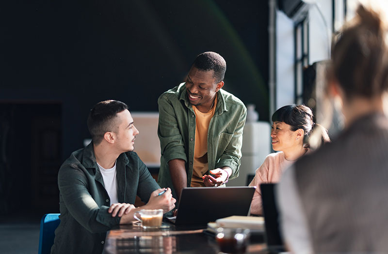 Teammate collaborating