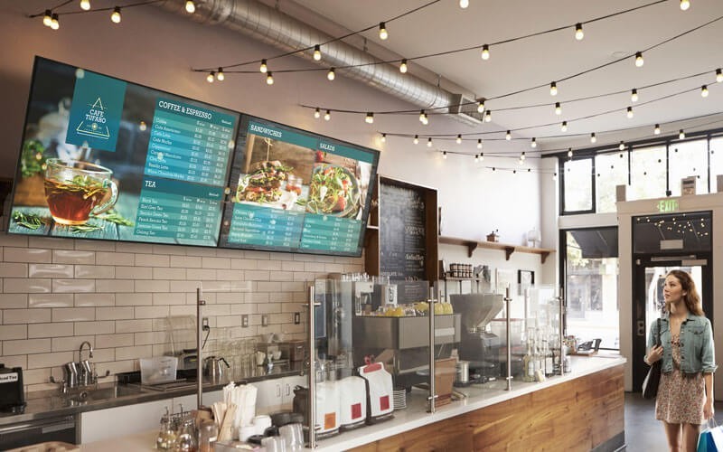 Samsung monitors and TVs to provide graphics Samsung digital signage display indoor retail